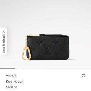 Louis Vuitton Black Monogram Empreinte Key Pouch with Gold Hardware